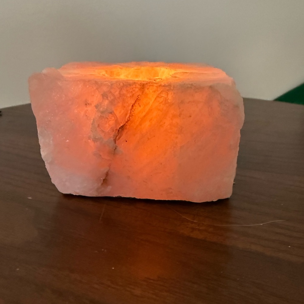 Himalayan Salt Candle Holder - Pink Glow